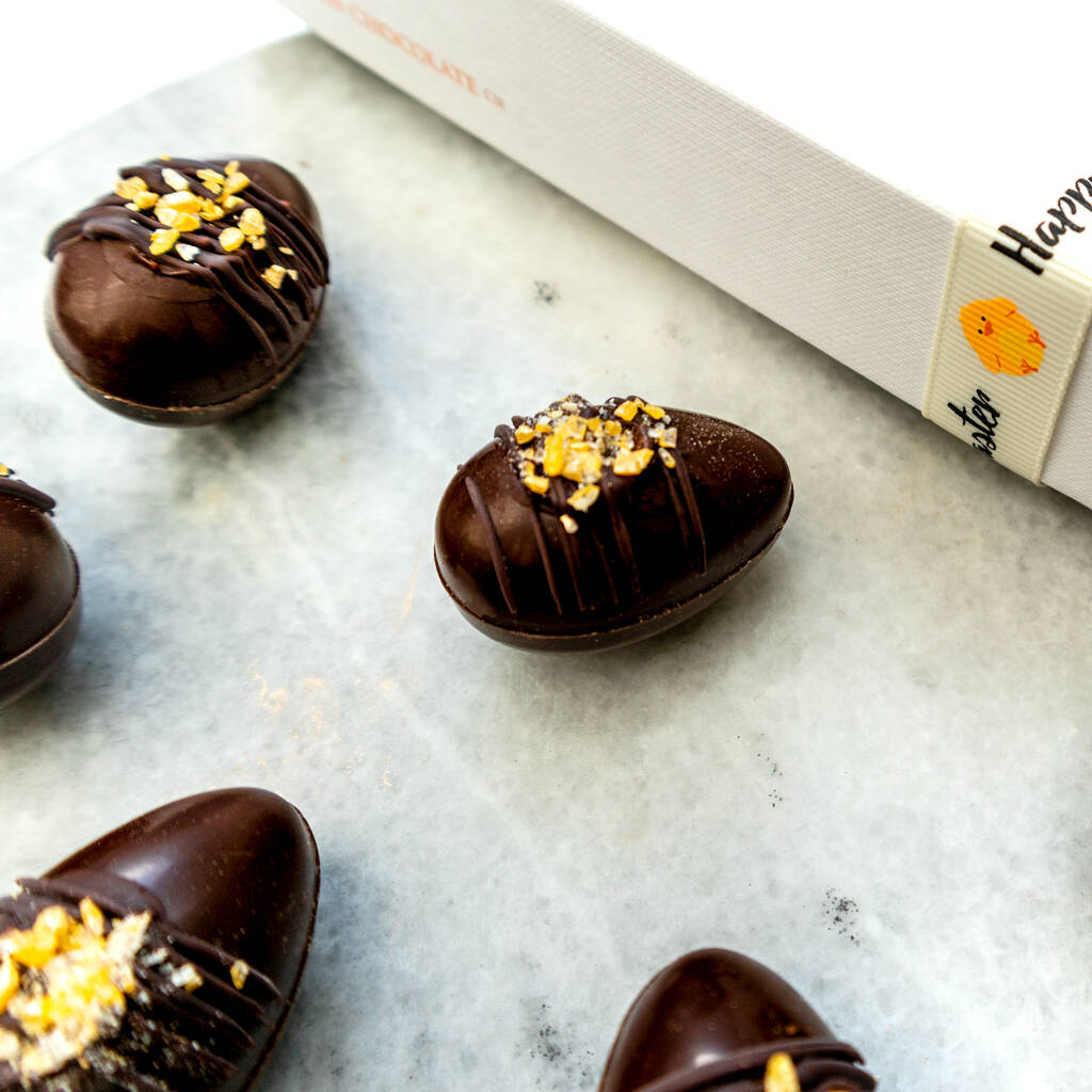 vegan salted caramel easter eggs gift box by the london chocolate
