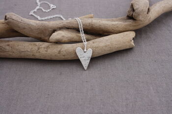 Handmade Silver Textured Heart Pendant, 2 of 3