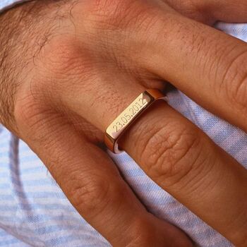 Rose Personalised Signet Ring, 3 of 5