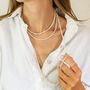 Long Sterling Silver And Pearl Necklace, thumbnail 4 of 10