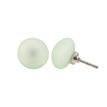 Set Of Two Green Frosted Glass Drawer Pulls, 2 of 2