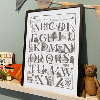 Personalised A To Z Of The World Alphabet Print, 4 of 7