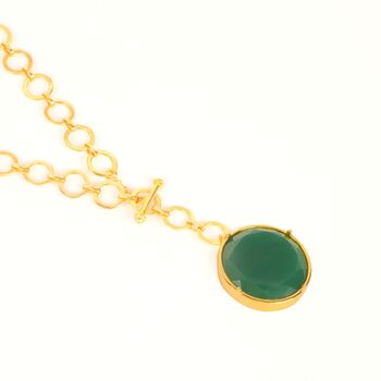 Emerald Green Crystal Pendant With Loop Chain And T Lock, 2 of 5