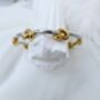 Heart Knotted Sterling Silver And 18 K Gold Plated Open Cuff Bracelet, thumbnail 2 of 10