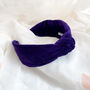 Purple Velvet Knot Headband, thumbnail 1 of 6