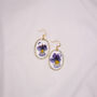 Wild Pansy Pressed Flower Gold Plated Earrings, thumbnail 6 of 9