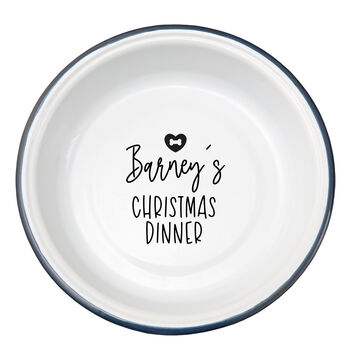 Personalised Pets Christmas Dinner Enamel Bowl, 5 of 5