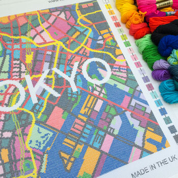 Tokyo Nights City Map Tapestry Kit, 5 of 8