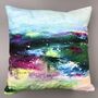 Velvet Abstract Landscape Cushions, thumbnail 3 of 7