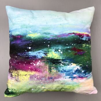 Velvet Abstract Landscape Cushions, 3 of 7