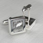 Meteorite Cufflinks, Square In Sterling Silver, thumbnail 5 of 6