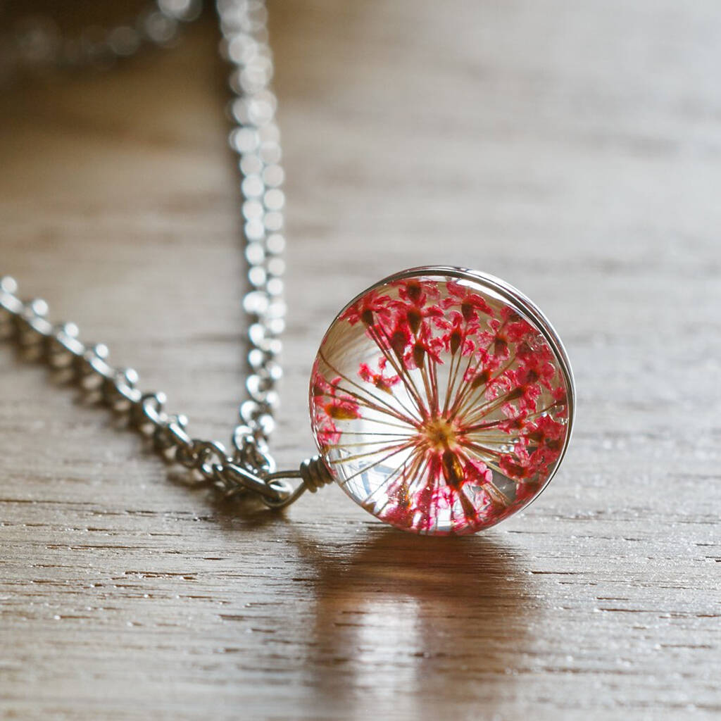 flowers in glass jewellery