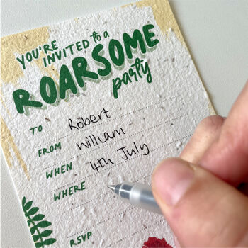 Roarsome Plantable Party Invitation Set, 5 of 5