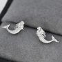 Sterling Silver Tiny Mermaid Stud Earrings, thumbnail 1 of 12