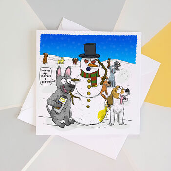 Dog Snowman Christmas Card, 4 of 4