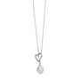 Sterling Silver Heart And Pearl Necklace With Crystals, thumbnail 2 of 4