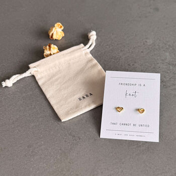 Friendship Knot Heart Earrings In Sterling Silver, 3 of 10