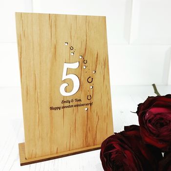 5th Wooden Anniversary Card, 3 of 5