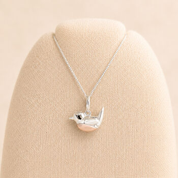 Personalised Sterling Silver And Rose Gold Robin Pendant Necklace, 3 of 9