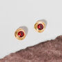 Sterling Silver Or Gold Birthstone Molten Stud Earrings, thumbnail 1 of 11