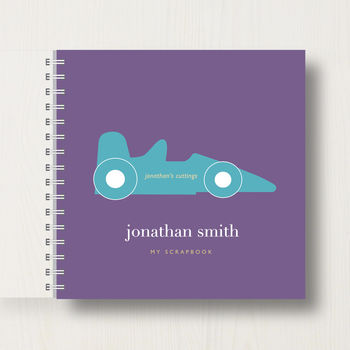 Personalised Kid's Racing Car Scrapbook Or Memory Book, 9 of 10