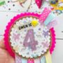 Personalised Unicorn And Rainbows Rosette, thumbnail 4 of 5