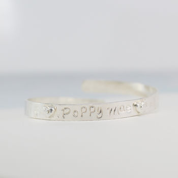 Sterling Silver Personalised Boys Christening Bangle, 4 of 9