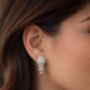 Opal And Cubic Zirconia Stud Drop Earrings, thumbnail 2 of 4