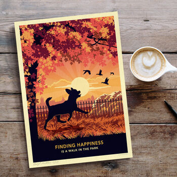 Shorthaired Chihuahua In An Autumn Park. Limited Edition Dog Print, 3 of 7