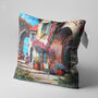 Decorative Cushion Cover With Flower Houses Design, thumbnail 3 of 7
