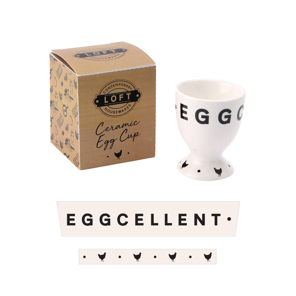Loft 'Eggcellent' White Egg Cup In Gift Box