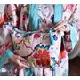 Ladies Pink Exotic Flower Print Cotton Dressing Gown, thumbnail 3 of 4