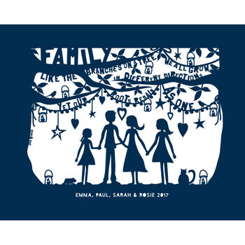 Family Print Or Papercut In Mount, 6 of 7