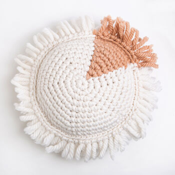 Boho Circular Cushion Easy Crochet Kit, 5 of 9