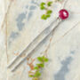 Natural Ruby Hairpin In Sterling Silver, thumbnail 2 of 3