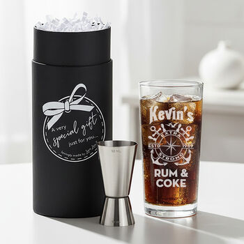 Personalised Rum Highball Glass And Gift Set, 2 of 4