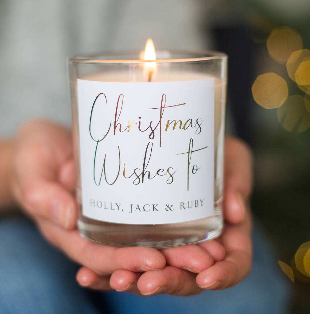 Christmas Wishes Personalised Candle By Little Cherub Design