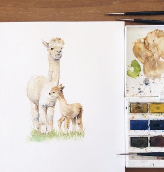 Alpacas Personalised Watercolour Print, 5 of 5