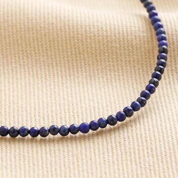 Delicate Blue Stone Beaded Necklace, 2 of 6