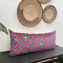Geometric Hot Pink Long Velvet Lumbar Cushion, thumbnail 3 of 3