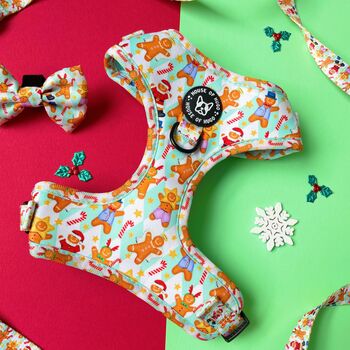 Dog Harness Christmas Gingerbread Adjustable Harness, 5 of 10