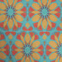 Moroccan Flower Blue Orange Tea Towel, thumbnail 8 of 11