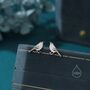 Sterling Silver British Black Bird Stud Earrings, thumbnail 4 of 12