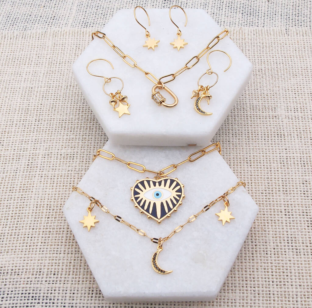 Tarsus Evil Eye Necklace, Hamsa Hand Gold Necklae Mal De Ojo Amulet Nazar Third  Eye Necklace Protection Jewelry Gifts for Women Girls price in UAE | Amazon  UAE | kanbkam