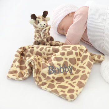 Personalised Snuggle Giraffe Baby Comforter, 2 of 6