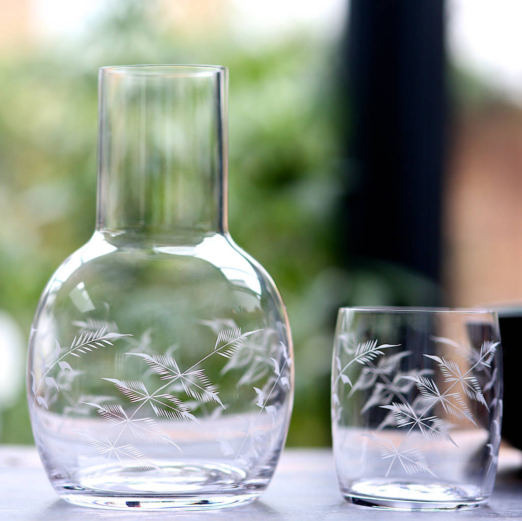 Fern Design Carafe And Glass, 1 of 2