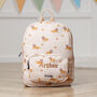 Personalised Trixie Backpack With Lively Lion Print For Nursery, School, Holiday, thumbnail 1 of 6