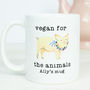 Personalised Vegan For The Animals Mug, thumbnail 3 of 3