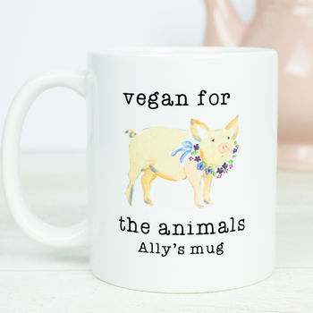 Personalised Vegan For The Animals Mug, 3 of 3
