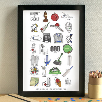 Cricket Alphabet Art Print Unframed, 2 of 3